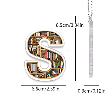 Acrylic Letter Shaped Book Shelf Pendant Decorations PW-WG0114B-19-1