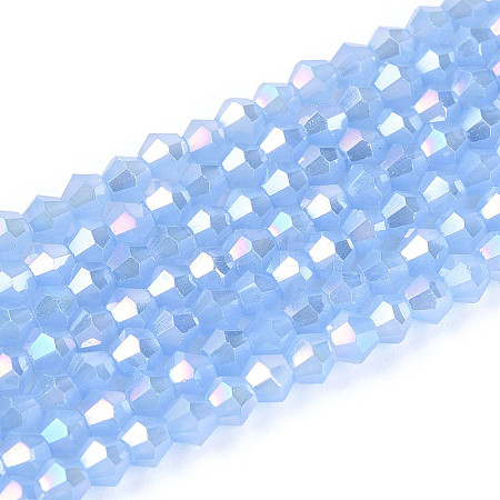 Imitation Jade Electroplate Glass Beads Strands EGLA-A039-J2mm-B08-1