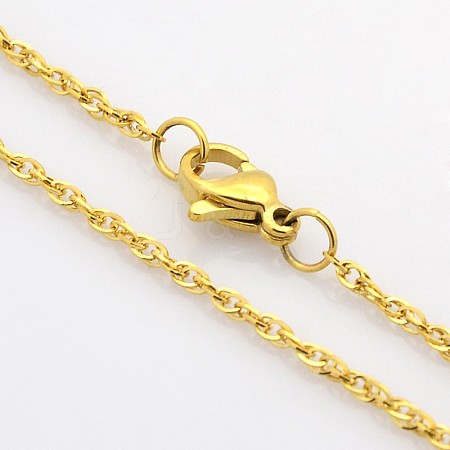 304 Stainless Steel Double Link Chain Necklaces for Men STAS-O050-02G-1