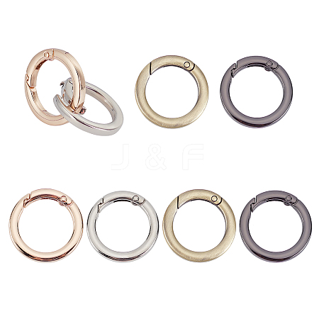 8Pcs 4 Color Alloy Spring Ring Clasps FIND-PH0002-45-1