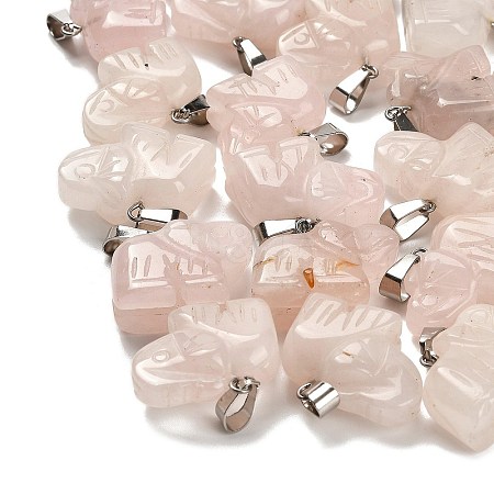 Natural Rose Quartz Pendants G-B127-05P-03-1