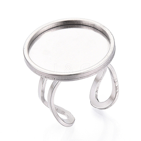 304 Stainless Steel Cuff Ring Findings STAS-S080-040H-P-1