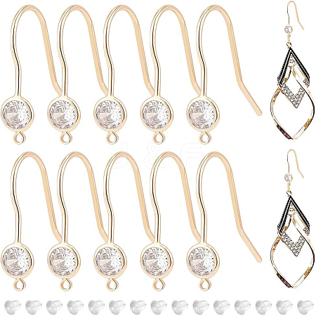 12Pcs Brass Earring Hooks KK-BC0008-48-1