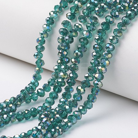 Electroplate Transparent Glass Beads Strands EGLA-A034-T1mm-S13-1