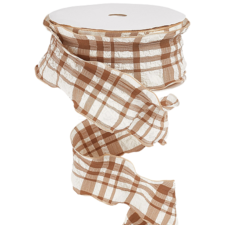 1 Roll Polyester Ruffled Ribbon SRIB-CY0001-14F-1