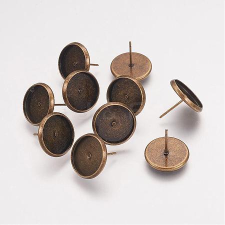 Brass Earring Settings KK-H021-AB-1