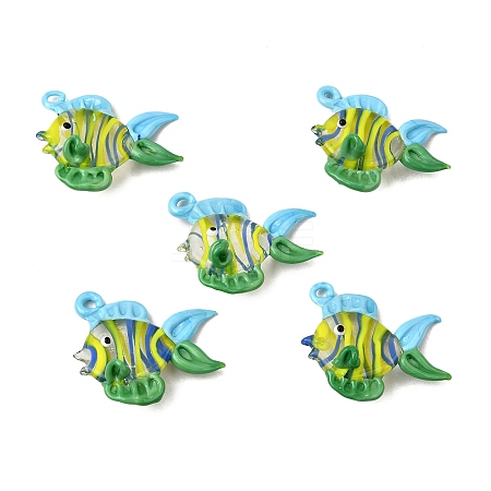 Handmade Lampwork Pendants LAMP-S079-04B-1