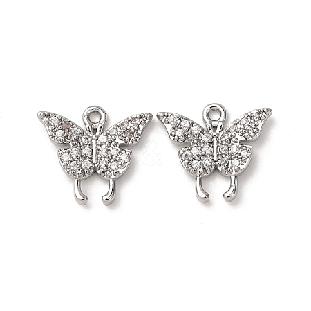 Brass Micro Pave Cubic Zirconia Pendants ZIRC-L105-13P-1
