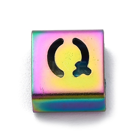 Ion Plating(IP) 304 Stainless Steel Square Slide Charms STAS-L132-06Q-M-1