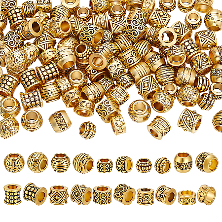 100Pcs 10 Styles Tibetan Style Alloy European Beads MPDL-PH0001-17-1
