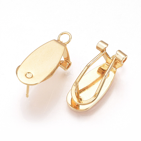 Brass Stud Earring Findings KK-Q735-141G-1
