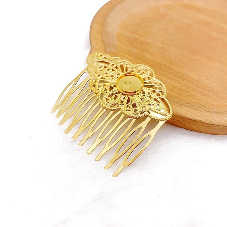 Flower Alloy Hair Comb Findings PW-WGCA318-01-1