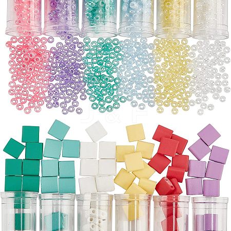  DIY Glass Seed Beads Jewelry Making Finding Kit SEED-NB0001-62-1