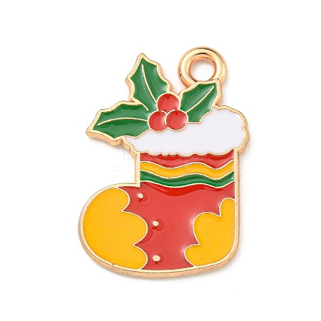 Christmas Theme Alloy Enamel Pendants ENAM-I060-01I-1