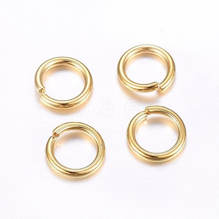 304 Stainless Steel Open Jump Rings X-STAS-O098-02G-08-1