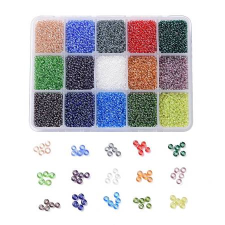 25000PCS 15 Colors 12/0 Grade A Round Glass Seed Beads SEED-JP0011-02-2mm-1