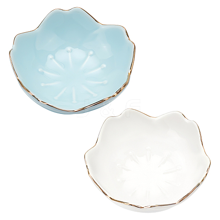 2Pcs 2 Colors Porcelain Brush Holder OFST-PH0001-06B-1