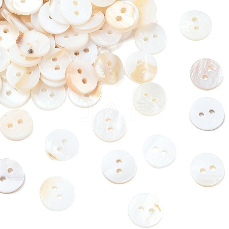 2-Hole Shell Flat Round Buttons X-BUTT-P012-11-1