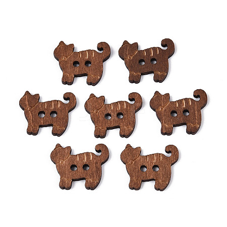 Cat Shape Wood Buttons BUTT-T013-13A-1