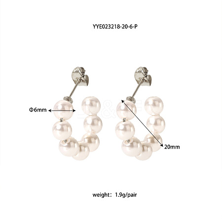 Stylish Stainless Steel C-shaped Stud Earrings ON1338-2-1