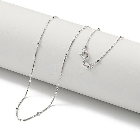 925 Sterling Silver Box Chain Necklaces NJEW-C052-17P-1