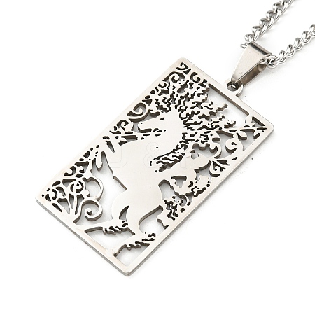 Non-Tarnish 304 Stainless Steel Pendant Necklaces LS-NJEW-L118-02P-03-1