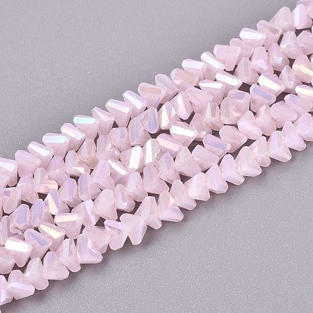 Electroplate Imitation Jade Glass Beads Strands GLAA-N023-4mm-32-1