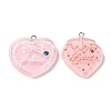 Translucent Resin Rhinestone Pendants RESI-P034-03P-1