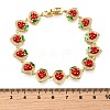 Brass Micro Pave Cubic Zirconia Link Bracelets BJEW-K278-02G-02-5
