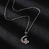 Brass Moon Fox Pendant Cable Chain Necklaces for Women LS-NJEW-C067-02P-2