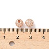 Round Brass Micro Pave Cubic Zirconia Beads ZIRC-N016-01RG-6MM-2