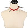 Gothic Style Alloy Spiked Rivet Imitation Leather Choker Necklaces FS-WGF47C0-02-1