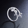 SHEGRACE Fashion Rhodium Plated 925 Sterling Silver Cuff Rings JR50B-2
