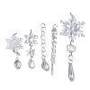 5Pcs Acrylic Transparent Icicle Snowflake Pendant Decorations HJEW-D003-01B-2