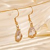 Elegant Brass Teardrop Flower Basket Dangle Earrings PV0025-2