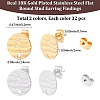 64Pcs 2 Colors 304 Stainless Steel Stud Earring Findings STAS-BBC0010-45-2