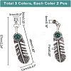 3 Sets 3 Colors Electroplate Zinc Alloy Cord Ends FIND-CA0004-05-2