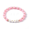 Handmade Polymer Clay Beads Stretch Bracelets BJEW-JB06433-5