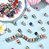 100Pcs 5 Colors Stripe Resin European Barrel Beads RESI-YW0005-69-4