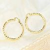 Brass Hoop Earrings EJEW-B117-06E-G-3