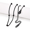 Ion Plating(IP) 304 Stainless Steel Satellite Chain Necklace for Men Women NJEW-E076-01EB-1