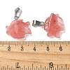 Cherry Quartz Glass Pendants G-B127-16P-05-3