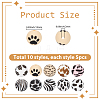 50Pcs 10 Styles Printed Round Silicone Focal Beads SIL-SP0001-25-2