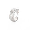 Non-Tarnish 304 Stainless Steel Leaf Wrap Open Cuff Ring for Women RJEW-S405-213P-3