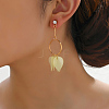 Classic Fashionable Leaf Tassel Alloy Dangle Stud Earrings IW2235-1