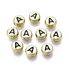 Plating Acrylic Horizontal Hole Letter Beads PACR-ZX018-06A-1