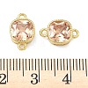 Brass Pave Cubic Zirconia Square Connector Charms KK-P348-06G-01-3