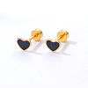 201 Stainless Steel Heart Screw Stud Earrings CN3729-6-2
