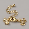 Brass Micro Pave Clear Cubic Zirconia Ends with Chains FIND-WH20023-216G-01-1