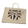 Jute Tote Bags Soft Cotton Handles Laminated Interior ABAG-F003-08A-2